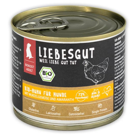 Bio-Huhn mit Bio-Wurzelgemüse und Bio-Amaranth
