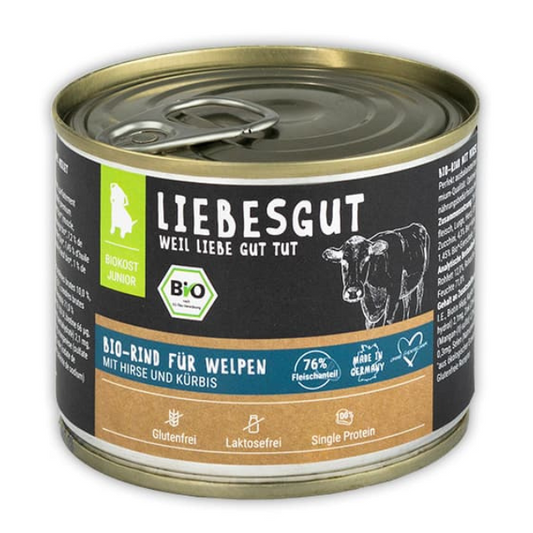Bio-Rind mit Bio-Kürbis und Bio-Hirse