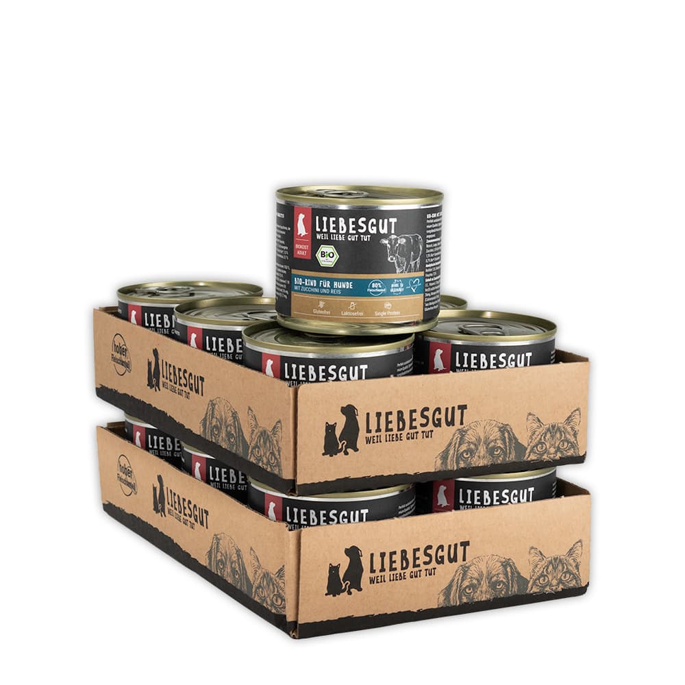 Bio-Rind mit Bio-Zucchini und Bio-Reis