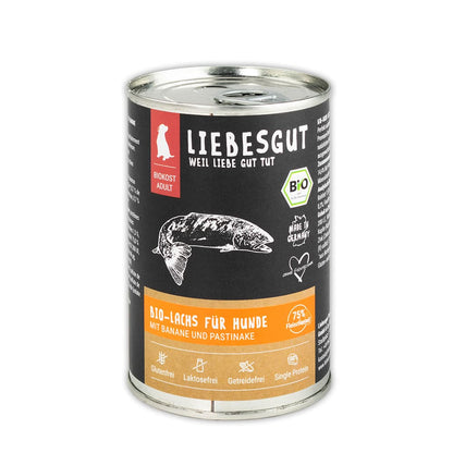 Bio-Lachs mit Bio-Banane und Bio-Pastinake