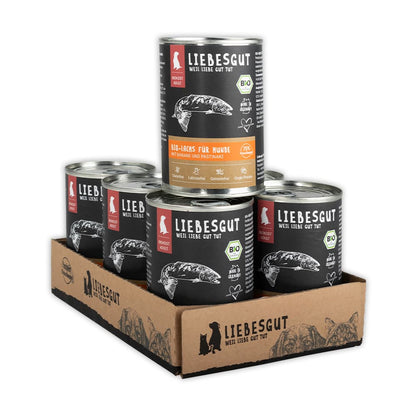 Bio-Lachs mit Bio-Banane und Bio-Pastinake