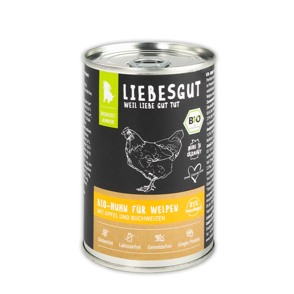 Bio-Huhn mit Bio-Apfel und Bio-Buchweizen