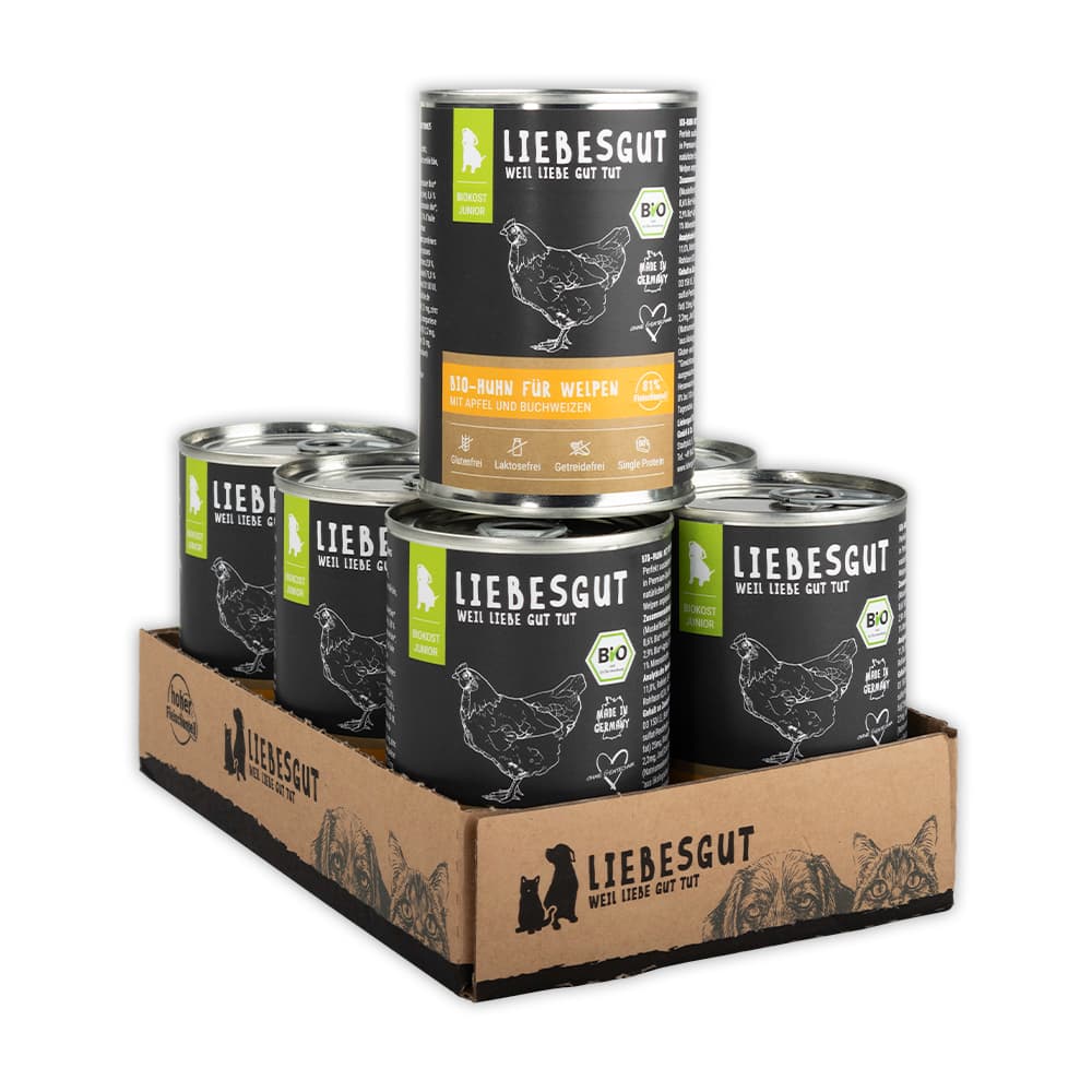 Bio-Huhn mit Bio-Apfel und Bio-Buchweizen