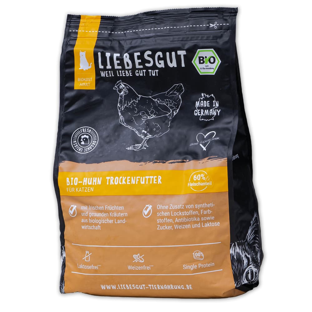 Bio-Trockenfutter mit Bio-Huhn