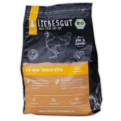 Bio-Trockenfutter mit Bio-Huhn