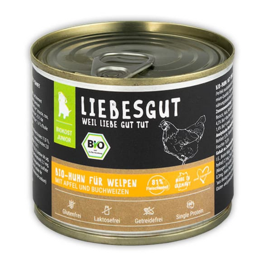 Bio-Huhn mit Bio-Apfel und Bio-Buchweizen