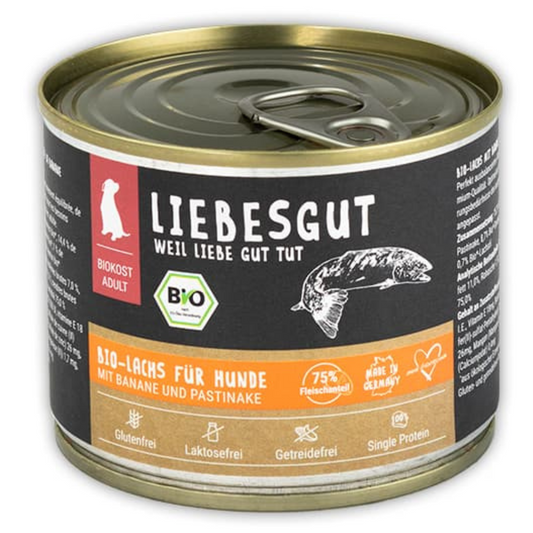 Bio-Lachs mit Bio-Banane und Bio-Pastinake
